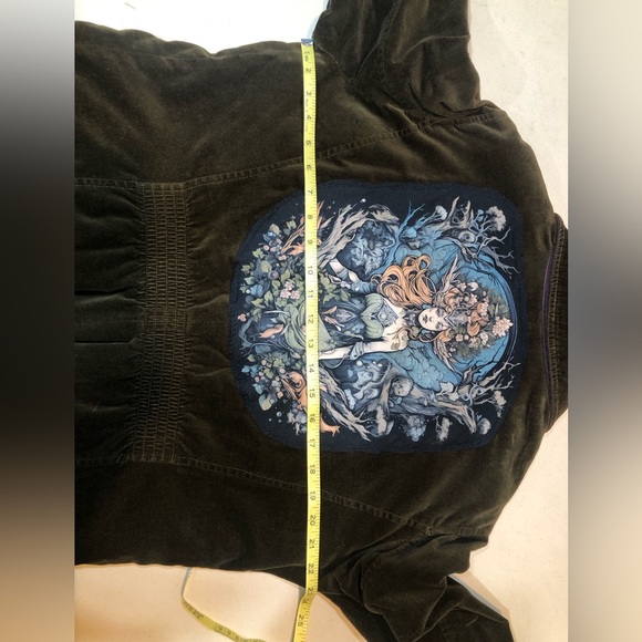 Handmade jacket FREYA VIKING WARRIOR QUEEN womens M upcycled wearable art PTP 22 - Picture 12 of 13